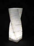 Lampara De Piedra De Onix Blanco Natural Mod. Rizado 40 Cm