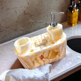 JUEGO DE BAÑO EN ONIX NATURAL OVAL 0050