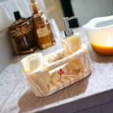 JUEGO DE BAÑO EN ONIX NATURAL OVAL 0050