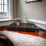 CHAROLA DE AMENIDADES MARMOL NEGRO TERMINADO PULIDO 30X17X3 CM, HOTEL