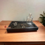 CHAROLA DE AMENIDADES MARMOL NEGRO TERMINADO PULIDO 30X17X3 CM, HOTEL