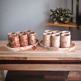 TEQUILEROS DE MARMOL Y ONIX 6 PIEZAS