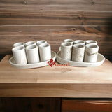 TEQUILEROS DE MARMOL Y ONIX 6 PIEZAS