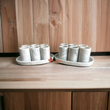 TEQUILEROS DE MARMOL Y ONIX 6 PIEZAS