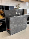 SERVILLETERO DE PIEDRA NATURAL MARMOL GRIS, DISEÑO CUADRADO