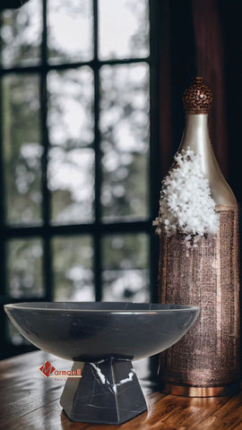 Frutero, Dulcero, Pieza De Decoración En Piedra De Mármol 20 cm