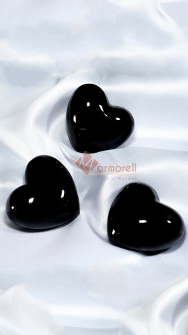 CORAZÓN DECORATIVO MÁRMOL NEGRO PULIDO