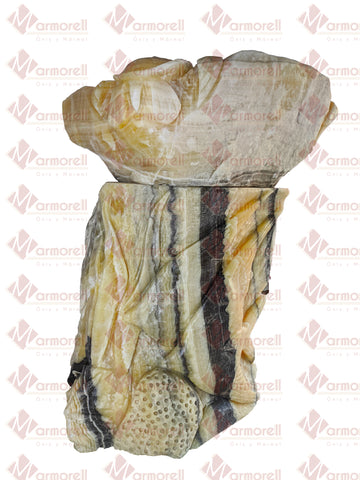LAVABO ESCULTURA DE ONIX PIÑA NATURAL, DISEÑO: MARINO