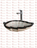 Ovalin, Lavabo De Mármol Diseño Hoja: MARMOL BELLAGIO/MARMOL NEGRO. ENVIO GRATIS
