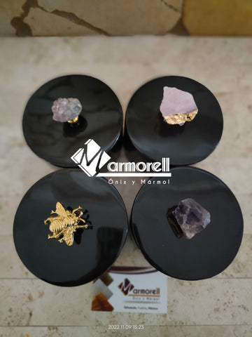 FINO JOYERO DE MARMOL NEGRO CON JALADERA DE CUARZO, ENVIO GRATIS