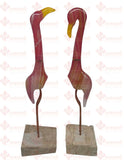 Pareja De Flamingos, Garzas Decorativas Onix Y Marmol 40 Cm