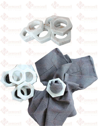 Anillo De Mármol Para Servilletas de tela,  Diseño exagonal