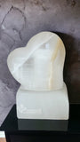 Mini Lamparita Corazón de piedra Onix natural  10 cm