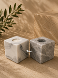 Portavela Cubo de Mármol Natural · 8 × 8 cm