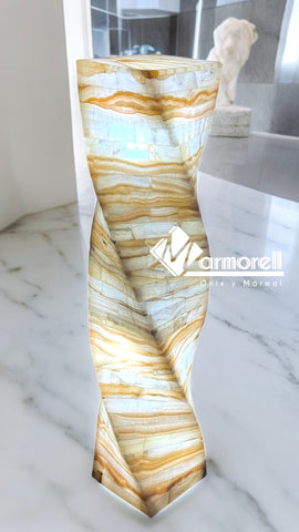 002 LÁMPARAS MOD. RIZADO DE PIEDRA ÓNIX NATURAL 1 M DE ALTURA, 20X20, ENVIO GRATIS