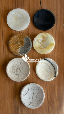 CHAROLITAS DE ONIX Y MARMOL, REDONDAS 10 CM