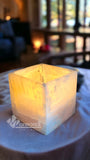 CUBO DE ONIX NATURAL 10X10X10 CM, PORTA VELA