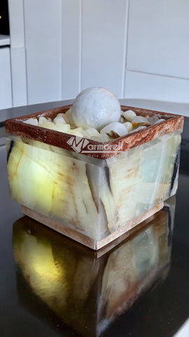 FUENTE DE ÓNIX NATURAL CON ESFERA GIRATORIA