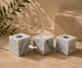 Portavela Cubo de Mármol Natural · 8 × 8 cm