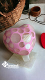 Lampara Mod. Corazón En Piedra Ónix, Rosa.