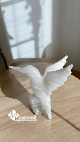 SET DE 10 COLIBRÍ EN PIEDRA DE ÓNIX NATURAL , RECUERDO, DECORACIÓN
