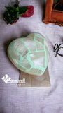 Lampara Corazón En Piedra Ónix tono menta, mod. trozos