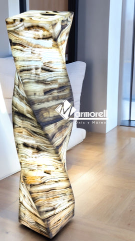 003 LÁMPARAS MOD. RIZADO DE PIEDRA ÓNIX NATURAL 1 M DE ALTURA, 20X20, ENVIO GRATIS