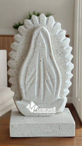 VIRGEN DE GUADALUPE EN PIEDRA DE MARMOL 15 CM