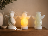 Lámpara Ángel “Gotita” de Ónix Natural | Luz Decorativa Artesanal | 12 cm