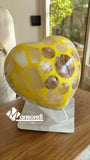 Lampara Corazón En Piedra Ónix tono amarillo