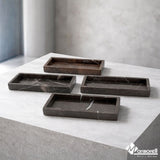 CHAROLA DE MARMOL NEGRO 30X17X3 CM