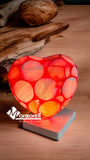 Lampara Corazón mediano En Piedra De Ónix. Tono Rojo.