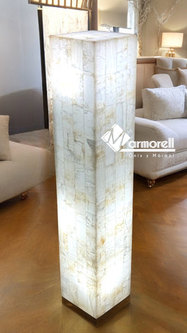 LÁMPARAS MOD. TORRE DE PIEDRA ÓNIX NATURAL 1 M DE ALTURA, 20X20, ENVIO GRATIS