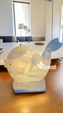 Lampara De Piedra Onix Natural Diseño Ballena