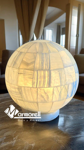 Lámpara Esférica De 30 Cm Diámetro Ónix Blanco Natural, ENVIO GRATIS