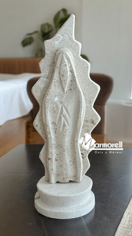 !NUEVO! VIRGEN DE GUADALUPE EN PIEDRA DE MARMOL 23 CM
