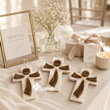 Cruz Decorativa en Mármol y Ónix Natural para Colgar | Diseño Contemporáneo 19.5 cm