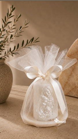 Cirio de Celebración con Base de Ónix Natural