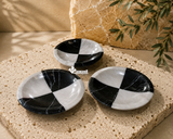 Charola Échecs | Mármol Negro & Blanco Vego | 12 cm
