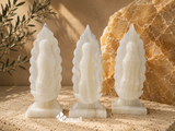 Virgen de Guadalupe Esculpida en Ónix Blanco • 20 cm