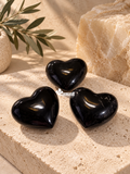 Corazón de Mármol Negro Pulido