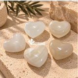 Corazón de Ónix Blanco Natural 6 cm