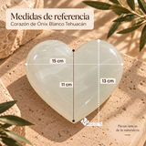 Corazón Escultórico de Ónix Blanco Natural