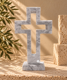 Cruz Contemporánea en Mármol Natural — 35 cm