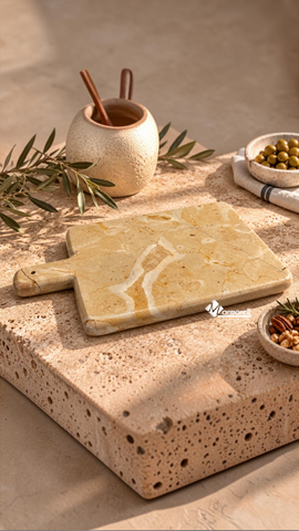 Tabla de Quesos Toscana | Mármol Natural — 30 × 20 cm