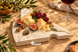 Tabla de quesos Brie | Mármol Beige Maya Natural — 20 × 25 cm
