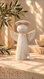 Ángel Artesanal “Luna” · Mármol Bellagio Natural · 11 cm