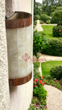 LAMPARA PARED ARBOTANTE. PIEDRA ONIX Y MARMOL MOD: MEDIA CAÑA 26X15 CM
