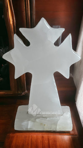 CRUZ DE ONIX BLANCO 9 CM DE ALTURA, MOD. LUPITA