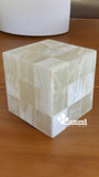 LAMPARA CUBO DE MARQUETERIA DE ONIX 15X15X15